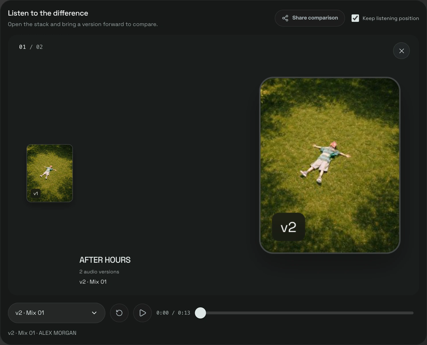 Version comparison in wuse with demo data